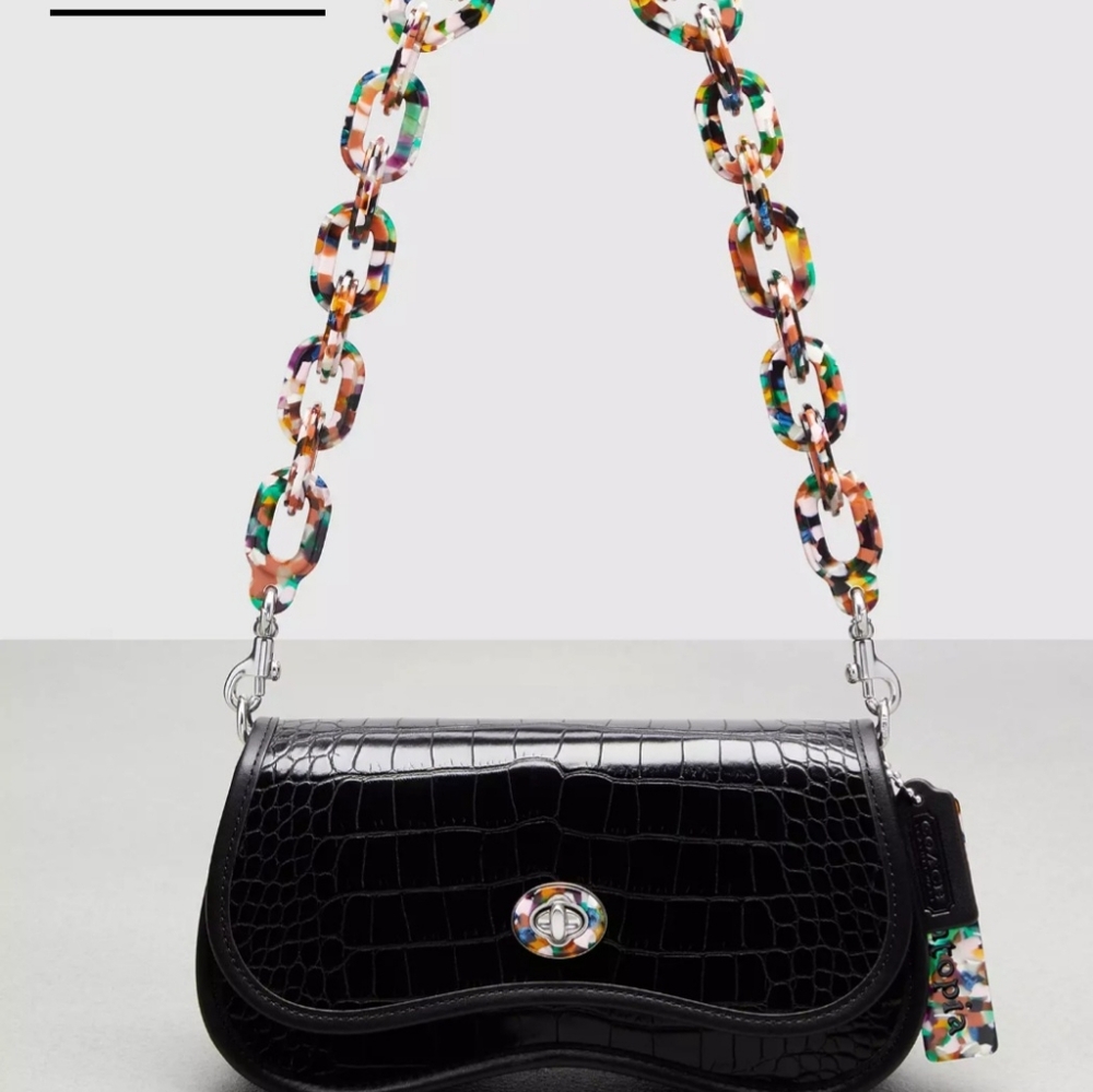 SOLD!! Nwt Coachtopia Wavy Dinky Bag in Croc Embossed